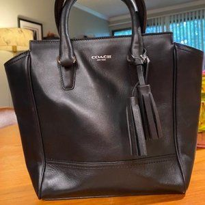Black leather non genuine Coach handbag.